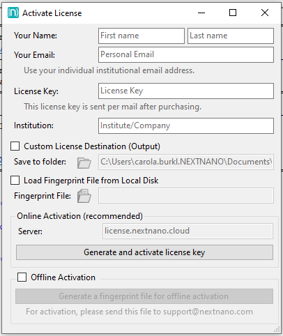 License activation